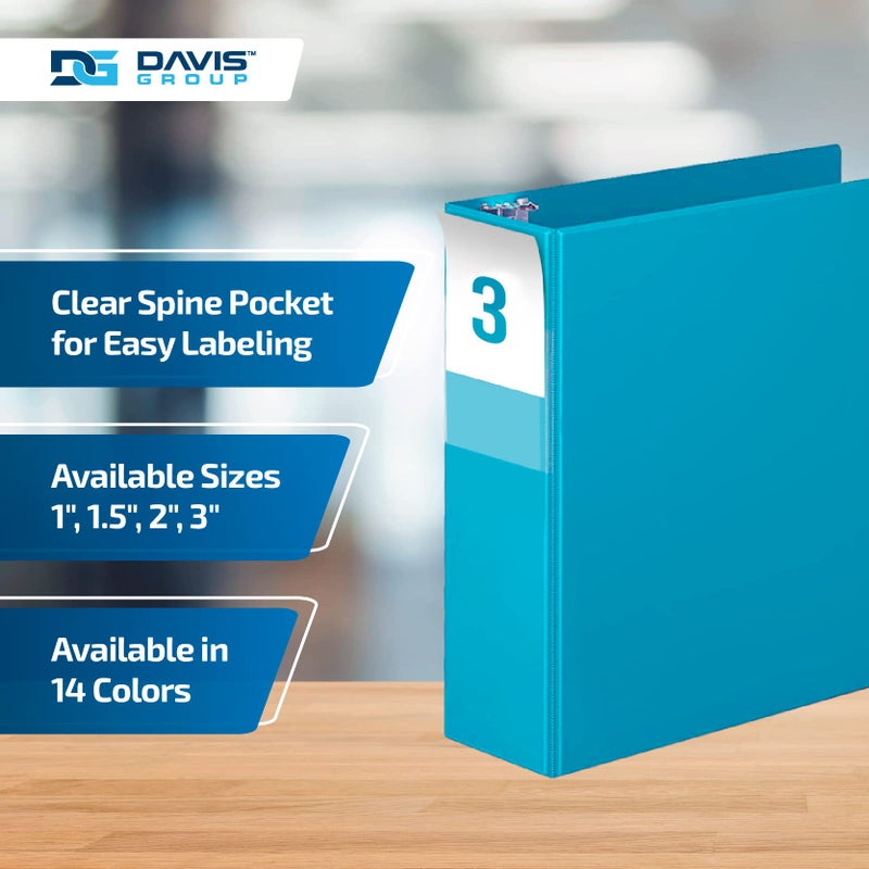 Davis Group Premium Economy 6-Pack 3-Ring Binders for School or Office, D-Ring Binders, 3 Inch,Turquoise - Image 4